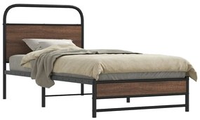 vidaXL Cadru de pat fără saltea stejar maro 90x200 cm Lemn prelucrat