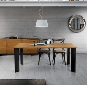 MASA FONTY -  LEMN MASIV PICIOR METALIC - STEJAR AURIU - 250 CM / 100 CM / H 77 CM