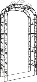 vidaXL Arcadă de grădină, negru, 116x45x240 cm, oțel