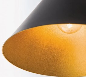 Pendul design industrial Gunda large, negru/ auriu