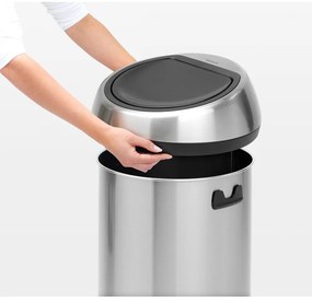 Coș de gunoi argintiu mat cu senzori de atingere din oțel 60 l Touch Bin – Brabantia