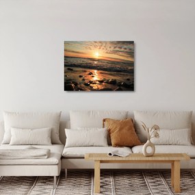 Tablou pe sticlă - Apus de soare, ocean (70x50 cm)