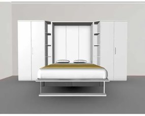 Set pat rabatabil dublu cu canapea si 2 dulapuri Royal Acordeon (100 cm) - Royal FULL Wardrobes &amp; Sofa SET (150X200)