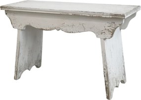 Bancă hol vintage din lemn, albă, 48,5 x 80 x 30 cm, „Old French”