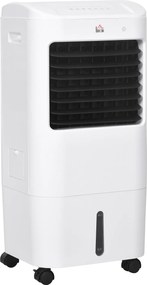 HOMCOM răcitor de aer, aer condiționat, 3 moduri, timer 7,5 ore, pe roți, plastic, alb | Aosom Romania