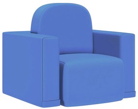 325519 vidaXL Canapea pentru copii 2-în-1, albastru, piele ecologică