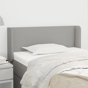 vidaXL Tăblie de pat cu aripioare gri deschis 103x16x78/88 cm textil