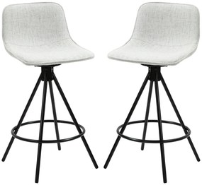HOMCOM Set de 2 Taburete Înalte pentru Bucătărie cu Șezut Rotativ, Taburete de Bar Tapițate, 41,5x47,5x90 cm, Gri Deschis | Aosom Romania