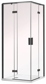 Cabină de duș pătrată Murano cu două uși, fără cădiță de duș, cu strat de acoperire Easy Clean