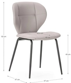 Scaune de dining bej 2 buc. Maura – Marckeric