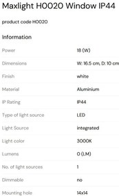 Spot incastrabil LED baie cu protectie IP44, Window