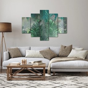 Tablou - Textura de beton cu frunze (150x105 cm)