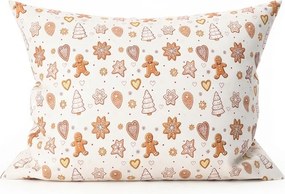 Husa de perna din bumbac GINGERBREAD JOY 50x70 cm, bej
