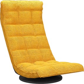 vidaXL Scaun de podea pivotant, galben muștar, material textil