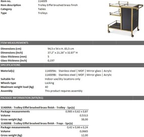 Gheridon design LUX Eiffel, alama periata 114009 HZ
