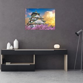 Tablou pe sticlă - Castelul Osaka (70x50 cm)