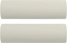 vidaXL Perne decorative, 2 buc., crem, Ø15x50 cm, catifea