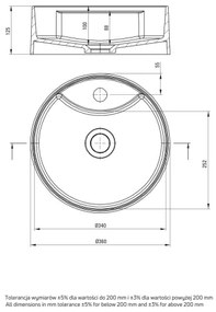 Deante CQS_5U4B - Lavoar SILIA 36 cm granit/béž, cu orificiu pentru blat