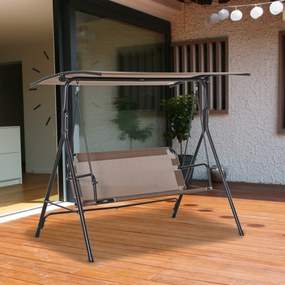 Balansoar de Gradina 3 Locuri Outsunny, Metal si Textilen, Maro 172x110x155cm | Aosom Romania