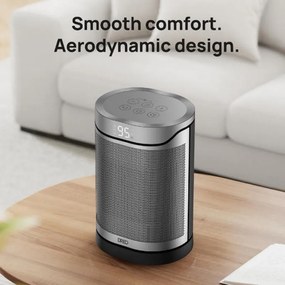 Aeroterma coloana DREO Atom 318, 1500 W, Pana la 20 m², 5 moduri, HeatShield360, Timer, Gri/Negru