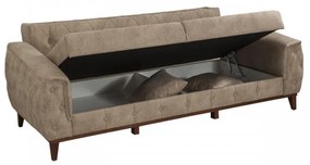 Set Canapea si Fotoliu, Lemn Solid, Marta, 2 Piese, Crem