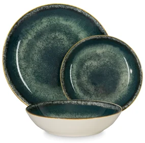 Set farfurii 18 piese Matte Green Berlinger Haus BH 10300, ceramica, verde