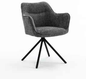 Set de 2 scaune pivotante Verona, gri inchis