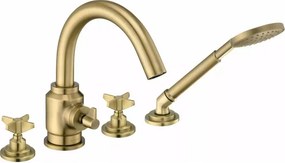 Baterie cada – dus dubla comanda Deante Temisto bronz periat cu set de dus