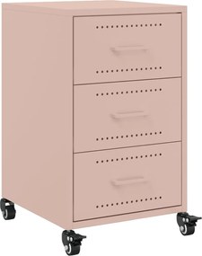 vidaXL Noptieră, roz, 36x39x59 cm, oțel