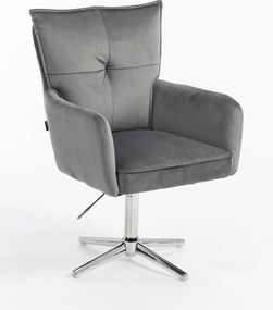 HR250CROSS Scaun Catifea Grafit Bază Cromata