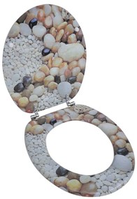 Scaun de toaletă cu capac din MDF, design pietricele