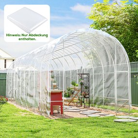 Outsunny Acoperire pentru seră din plastic, prelată pentru acoperirea plantelor, rezistentă la UV, rezistentă la apă, 8 x 10 m | Aosom Romania