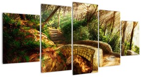Tablou modern - poteci de pădure (150x70cm)