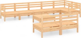 vidaXL Set mobilier de grădină, 9 piese, lemn masiv de pin