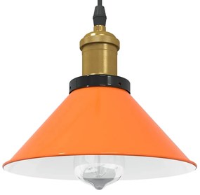 vidaXL Lampă suspendată reglabilă înălțime E27 Portocaliu lucios Metal