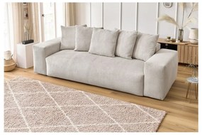 Canapea crem cu tapițerie din catifea reiată 280 cm Voltaire – Bobochic Paris