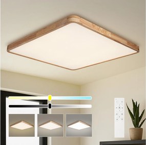 Brilagi - Corp de iluminat LED dimabil WOODLINE SQUARE LED/180W/230V, finisaj stejar, 100x100 cm + telecomandă