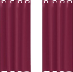 vidaXL Perdele Opaque cu Inel 2 pcs Roșu Vin 260 x 140 cm Poliester