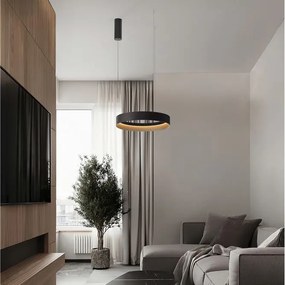 Lustra circulara aluminiu negru/auriu LED CCT LUMIA 50cm