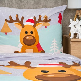 Lenjerie de pat din bumbac 4Home Christmasreindeer, 140 x 200 cm, 70 x 90 cm