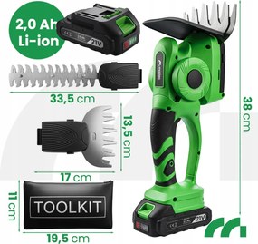 Foarfece de iarbă fără fir și tăietor de gard viu 2in1 MASTERHEDGE-500W