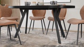 Mazzoni Masă ovală extensibilă EXPANSO Negru Mat