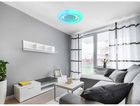Plafoniera LED RGB cu telecomanda design modern Burro alb 39cm