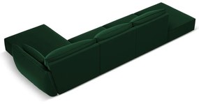 Colțar verde închis cu tapițerie din catifea (cu colț pe partea dreaptă, cu șezlong) Vanda – Mazzini Sofas