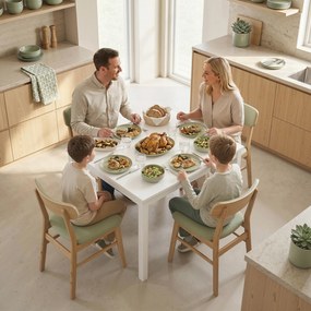 HOMCOM Masă de Sufragerie Extensibilă 80-120 cm pentru 4-6 Persoane, Masă Economisitoare de Spațiu cu Extensie Glisantă, Natural | Aosom Romania