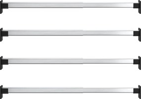 vidaXL Șine telescopice pentru dulap, 4 buc., argintiu, 58-100 cm