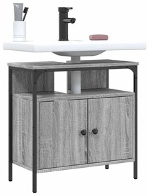 vidaXL Dulap chiuvetă baie, gri sonoma, 60x30x60 cm, lemn prelucrat