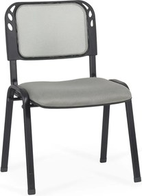 Scaun conferință gri HRC 600 din mesh respirabil cu cadru metalic stivuibil