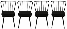 Set de scaune de sufragerie Yildiz Black, 4 buc., 4 buc