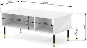 Măsuță cafea Wenty (alb + Negru + Auriu). 1125165